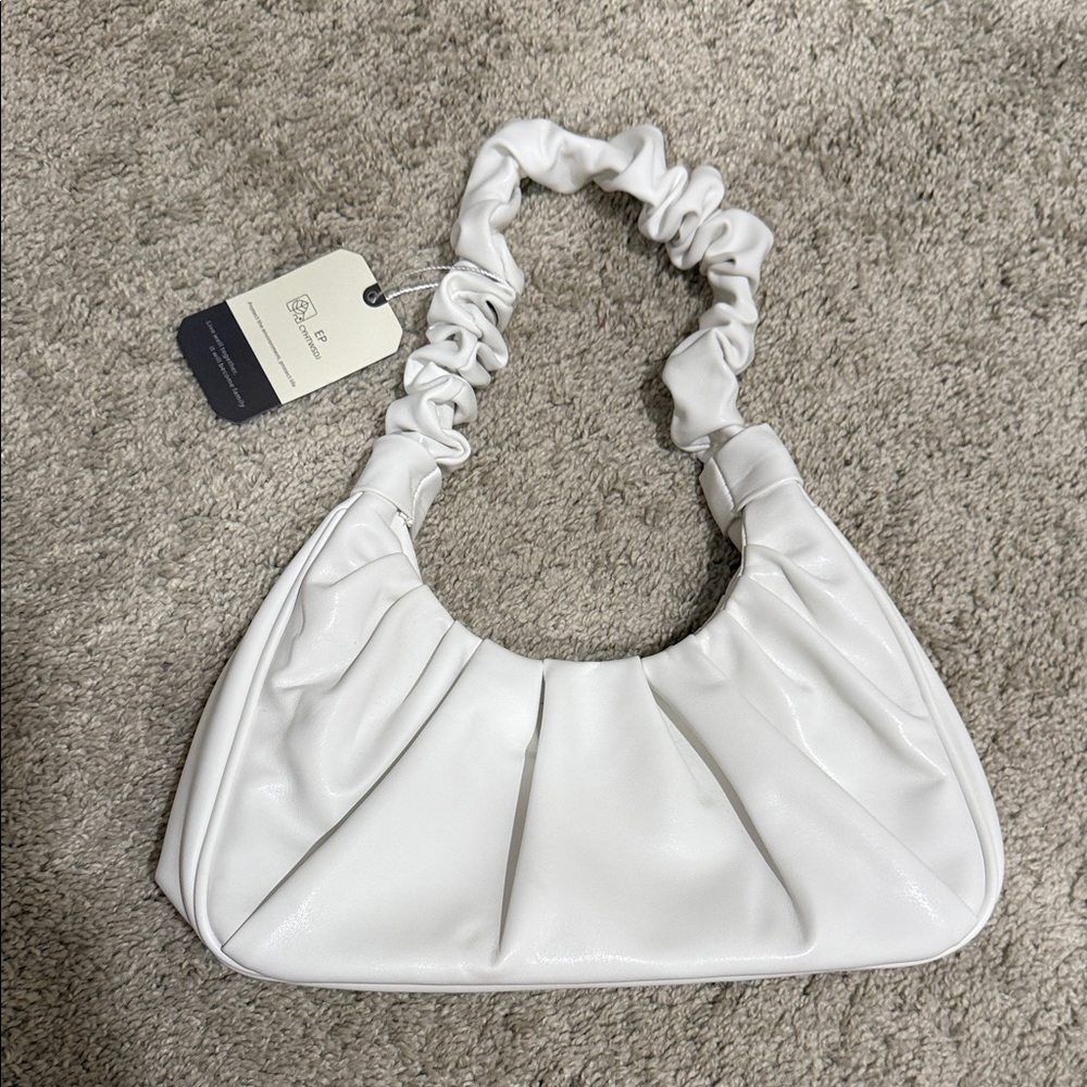 Amazon White Ruched Shoulder Bag